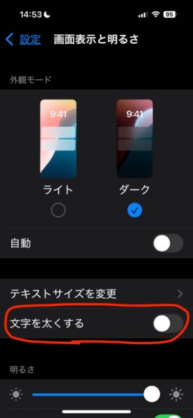 視覚障害者向けのiPhoneの設定 文字の大きさと太さ編 画像5